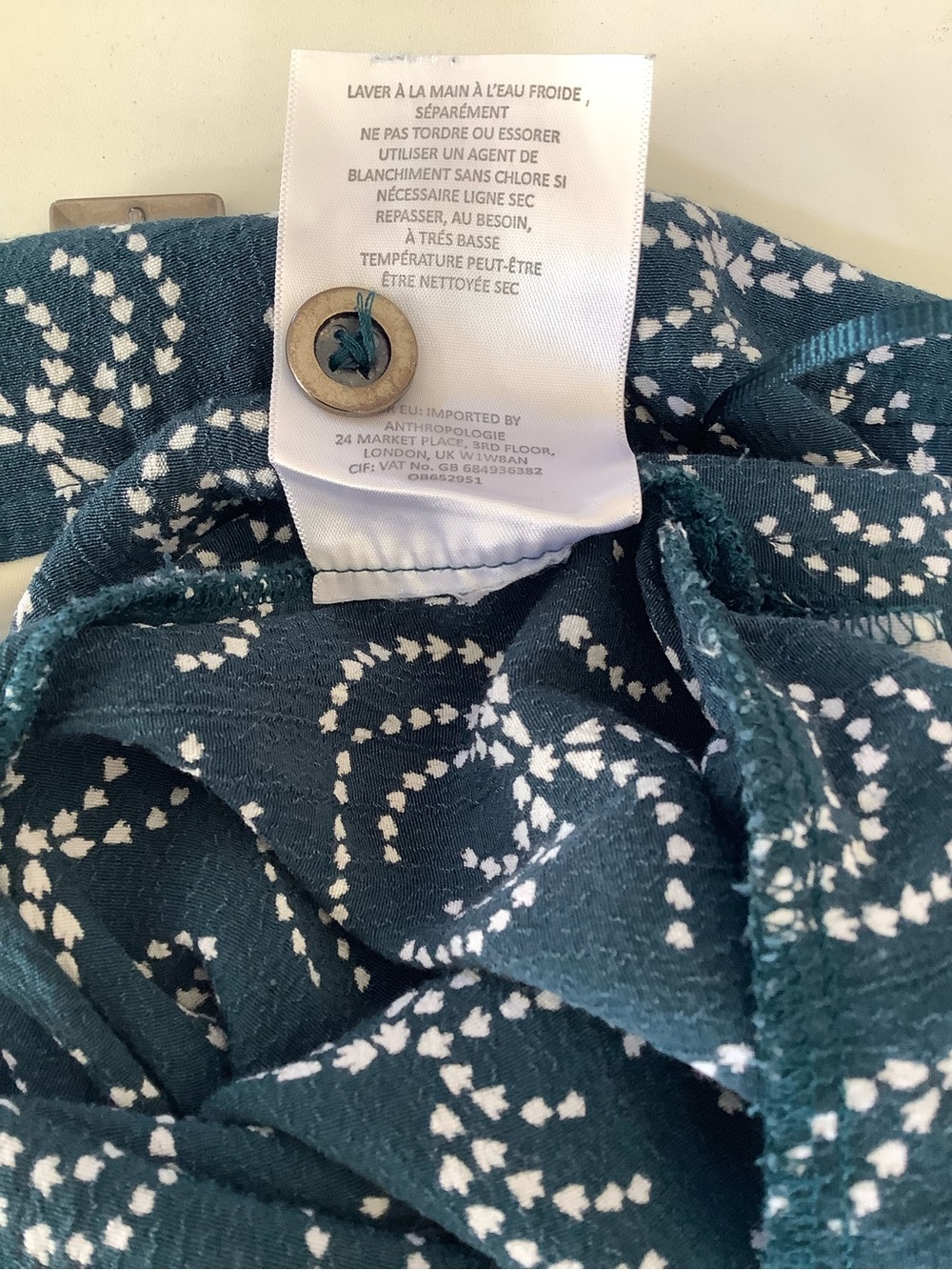Maeve Blue Tidal Swirl Print Cropped Jumpsuit - Size S - Picture 10 of 10